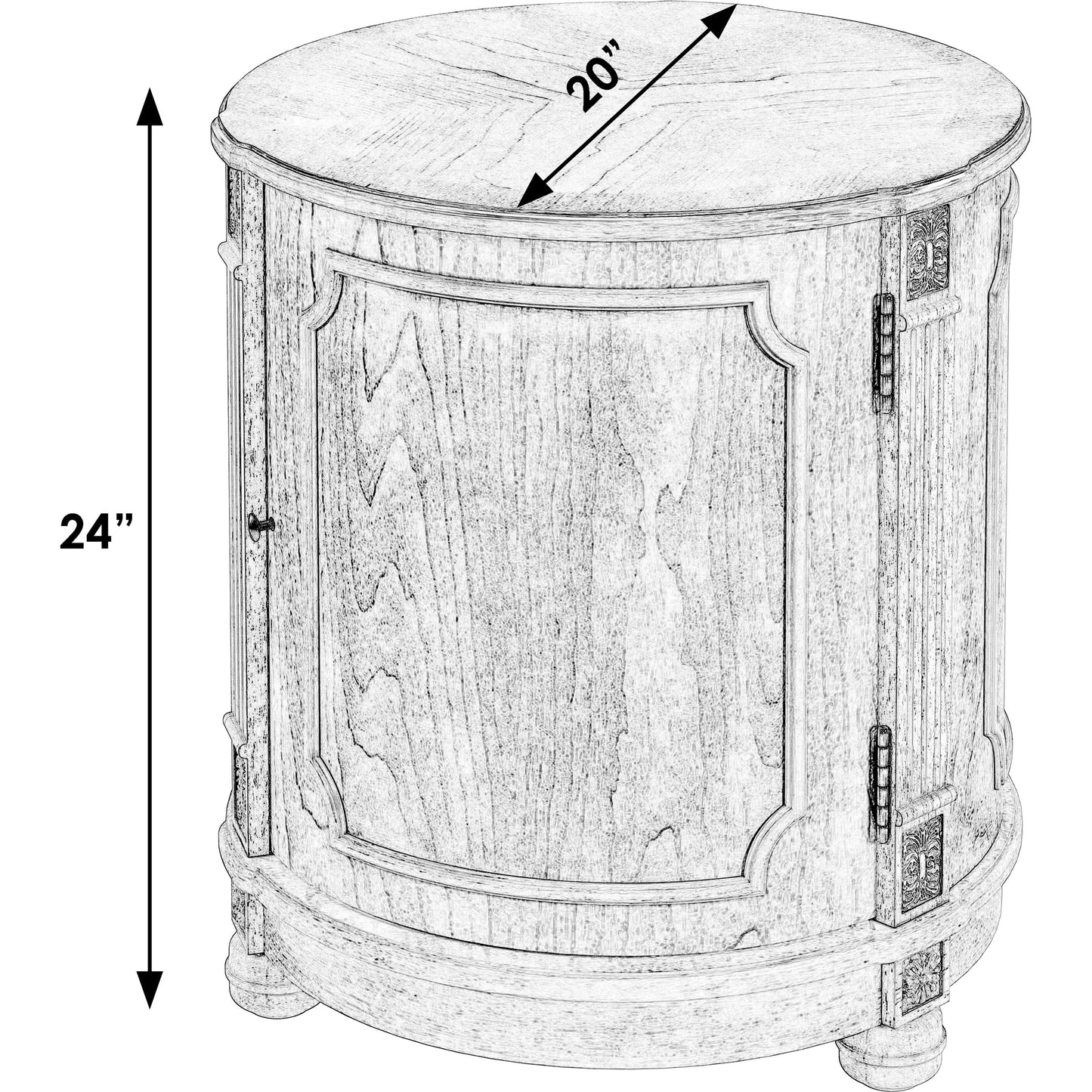 013 SI-2077855 | Additional Silo | Thurmond Drum Side Table by Butler Specialty Company. Made from poplar hardwood solids, resin, cherry veneer, fiberboard in a traditional style.