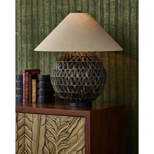 Casimer Table Lamp by Currey and Company in black. Made from unique in a rustic style.