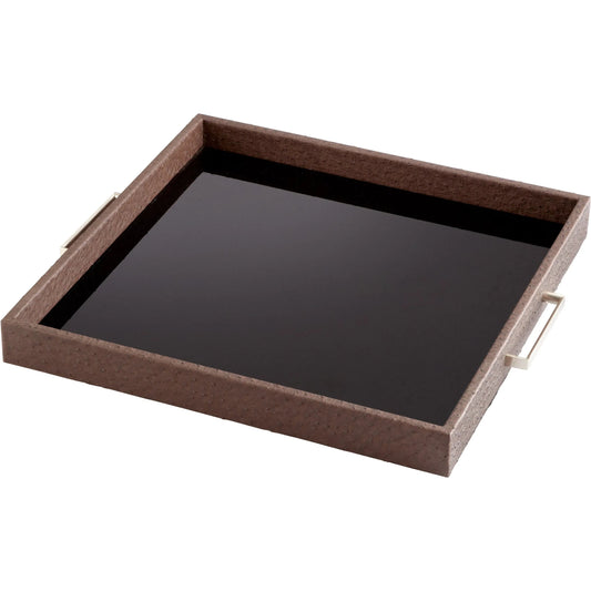 Chelsea Tray by Cyan Design in brown. Made from iron glass, wood in a modern style.