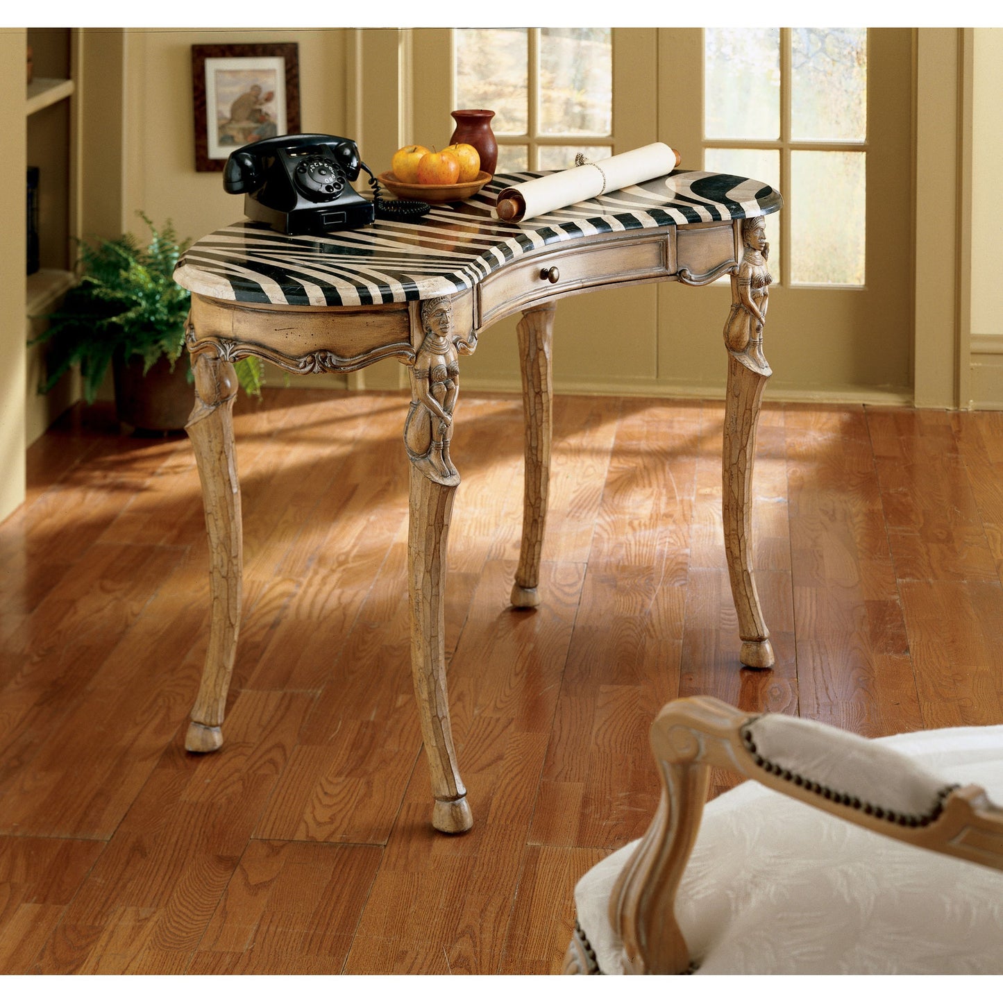 007 O-BUTLER-603070 | Additional Silo | Luisa Fossil Stone Writing Desk by Butler Specialty Company in multi-color and heritage. Made from wood, resin, wood veneers, stone veneer in a traditional style.