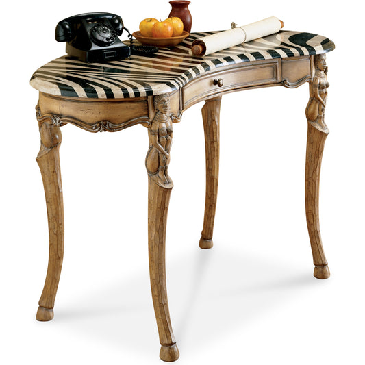 Luisa Fossil Stone Writing Desk by Butler Specialty Company in multi-color and heritage. Made from wood, resin, wood veneers, stone veneer in a traditional style.
