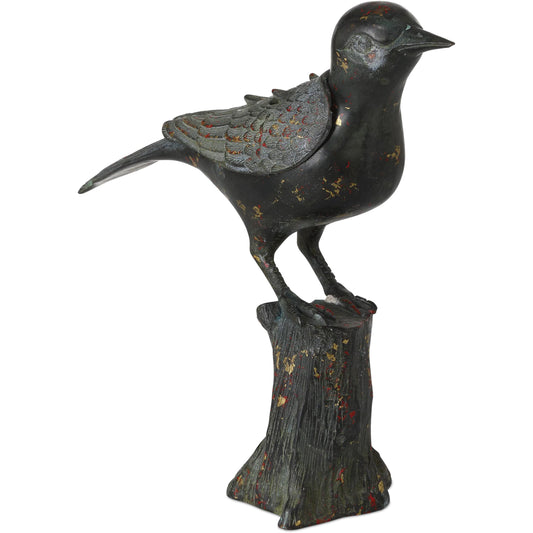 001 SI-2387048 | Primary Silo | Han Dynasty Bird by Currey and Company in dark bronze. Made from bronze in a modern style.