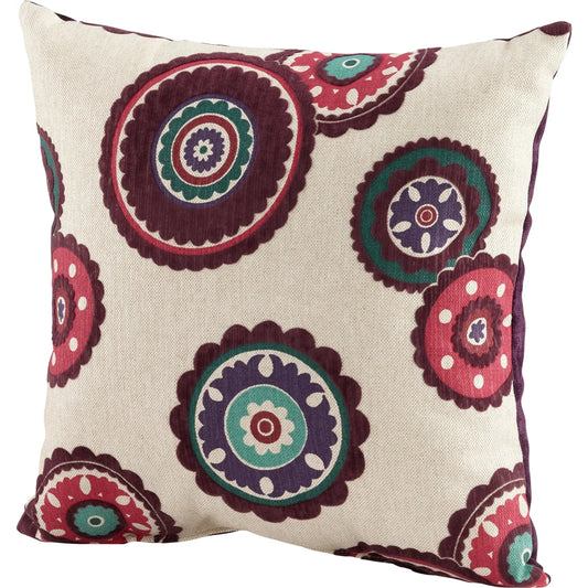Peony Pillow by Cyan Design in fuchsia, white. Made from polyester in a modern style.