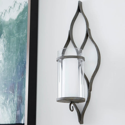 Cordoba Candleholder by Cyan Design in oyster silver. Made from iron in a rustic style.