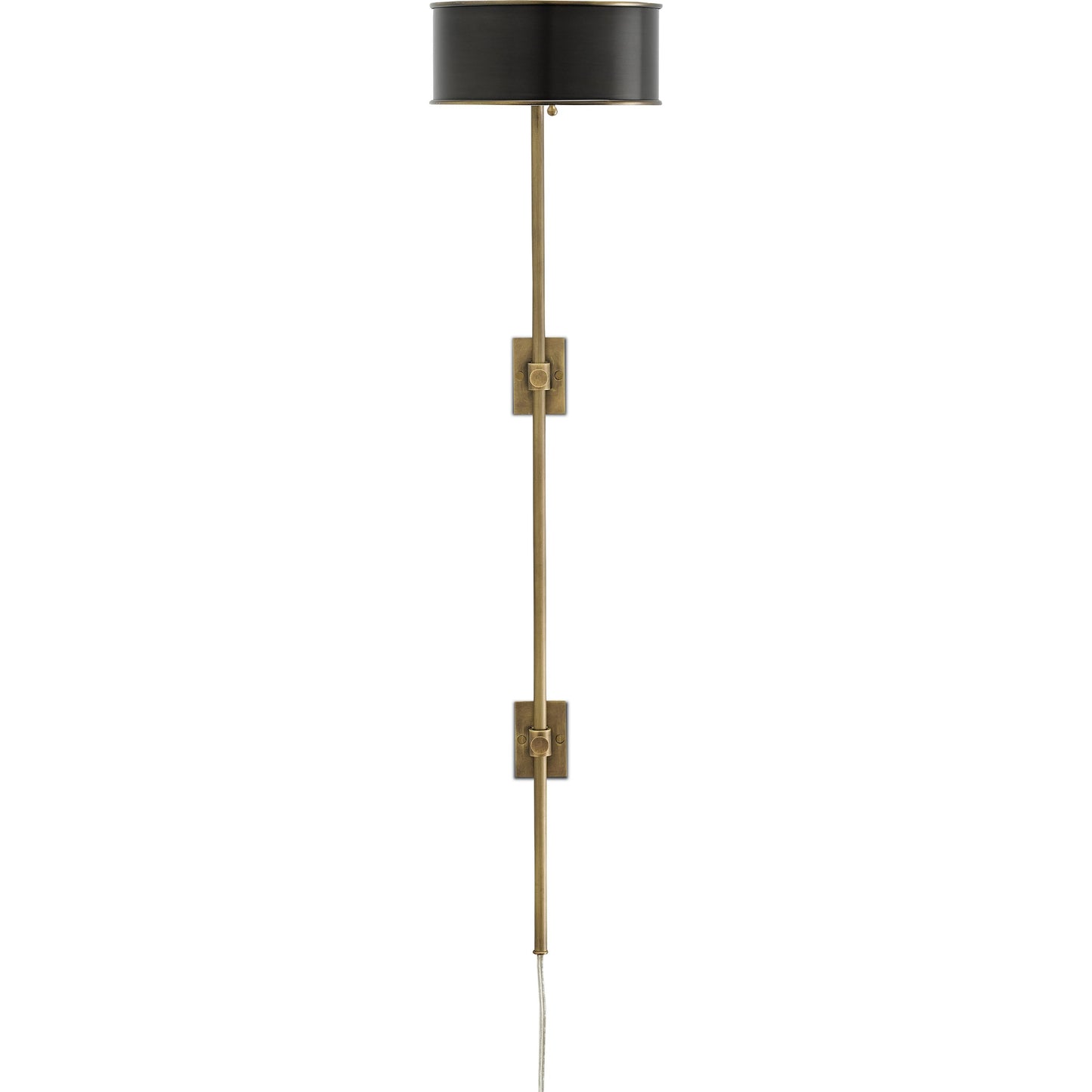 004 S-222926 | Additional Silo | Overture Wall Lamp by Currey and Company in antique brass, black. Made from metal in a modern style.