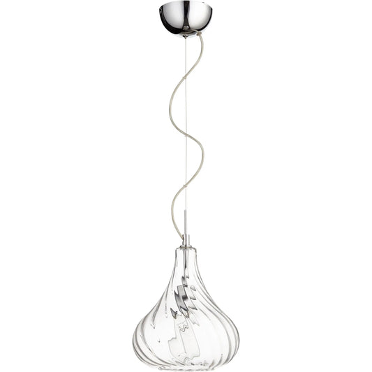 Winding Pendant by Cyan Design in chrome, clear. Made from iron, clear glass in a modern style.