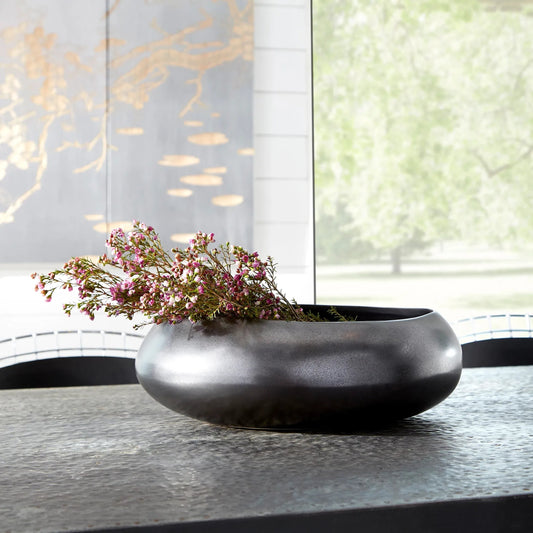 Vesuvius Bowl by Cyan Design in black metal. Made from ceramic in a modern style.