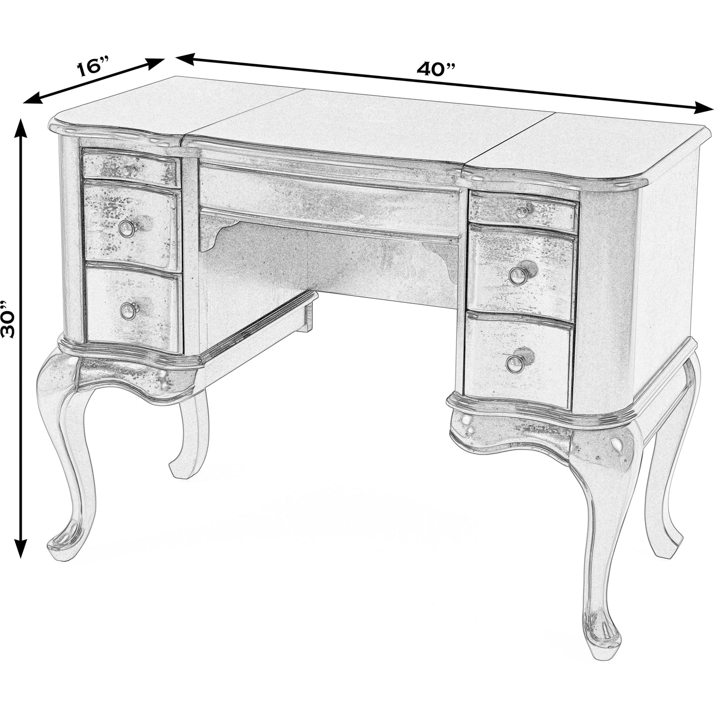 020 SI-2077865 | Additional Silo | Charlotte Vanity Desk with Storage by Butler Specialty Company. Made from poplar solids, mdf, cherry veneer in a traditional style.