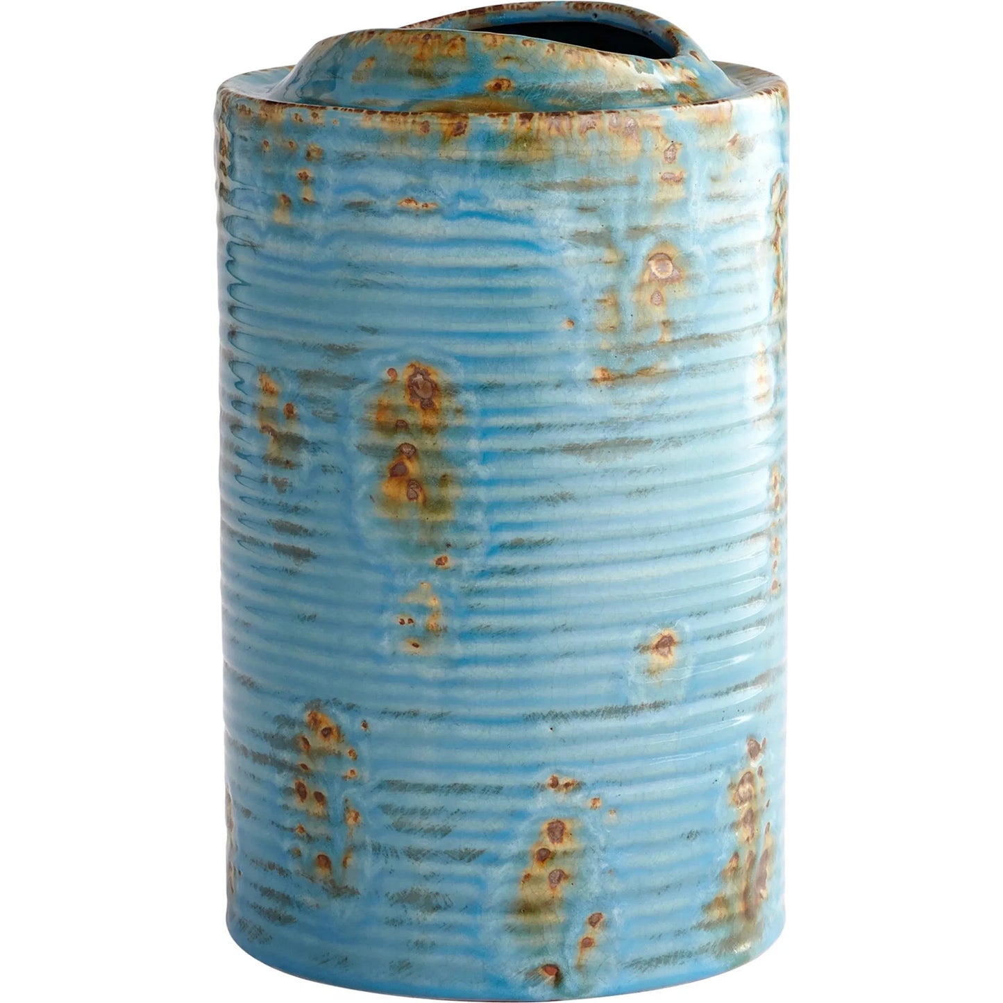 001 S-254815 | Primary Silo | Brussels Planter by Cyan Design in blue glaze. Made from terracotta in a cottage & farmhouse style.