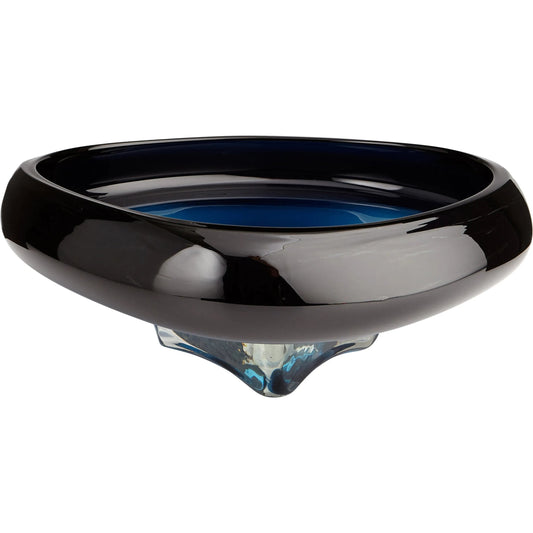 Alistair Blue Bowl by Cyan Design in blue. Made from glass in a modern style.