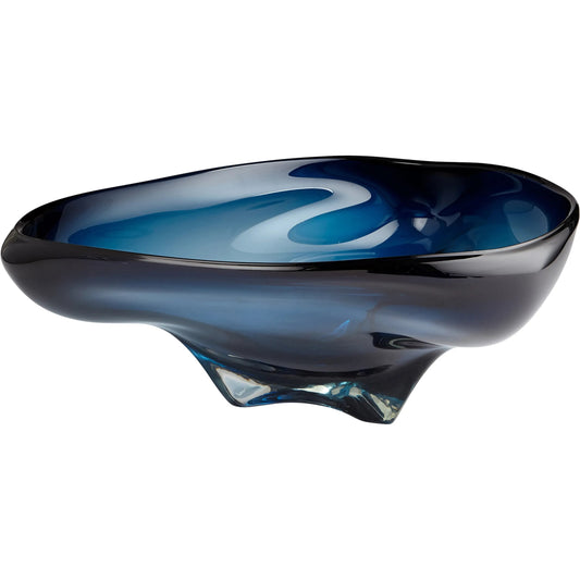 Alistair Blue Bowl by Cyan Design in blue. Made from glass in a modern style.