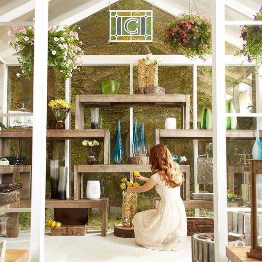 Swirly Vase by Cyan Design in blue, white. Made from glass in a modern style.