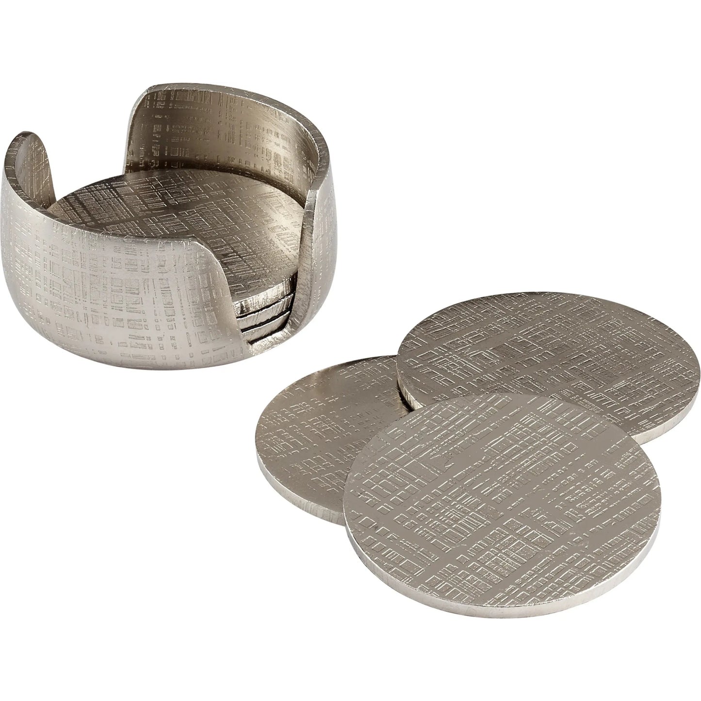 001 S-256627 | Primary Silo | Nickel Coasters by Cyan Design in nickel. Made from aluminum in a modern style.