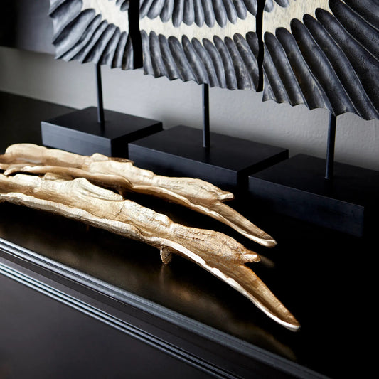 Pick up Sticks Tray by Cyan Design in gold. Made from aluminum in a modern style.
