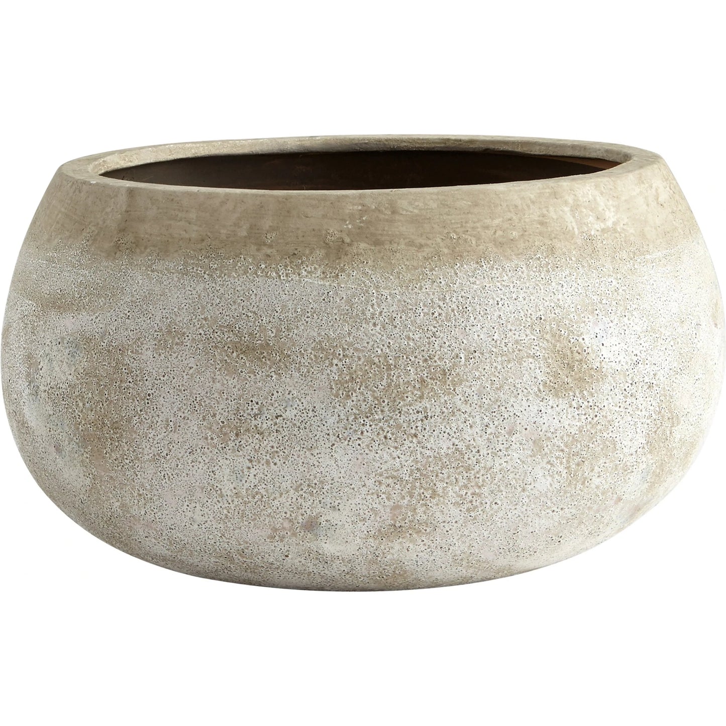 001 S-257154 | Primary Silo | Round Stoney Planter by Cyan Design in ash stone. Made from terracotta in a cottage & farmhouse style.