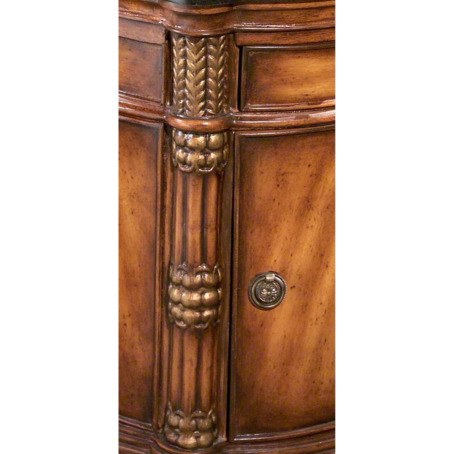 003 O-BUTLER-847070 | Additional Silo | Fossil Stone Drum Table by Butler Specialty Company in multi-color and heritage. Made from gemelina wood solids, plywood, resin, fossil stone veneers in a traditional style.