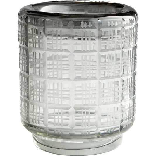 Off the Grid Vase by Cyan Design in smoke. Made from glass in a modern style.