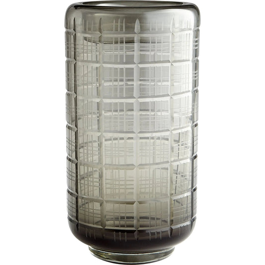 Off the Grid Vase by Cyan Design in smoke. Made from glass in a modern style.