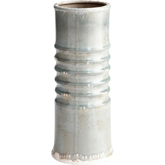 Tall Accordion Planter by Cyan Design in green crackle. Made from terra cotta in a cottage & farmhouse style.