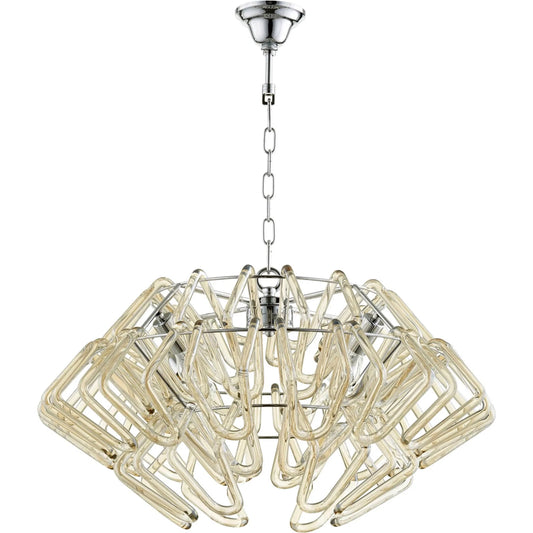 Roswell Pendant by Cyan Design in chrome. Made from cognac glass, iron in a modern style.