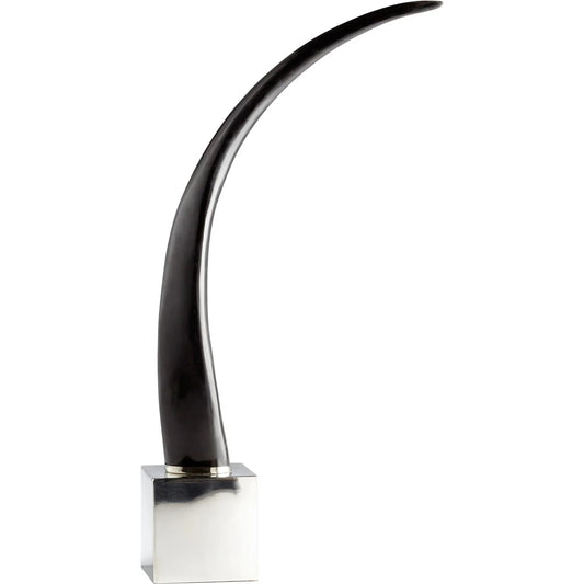 Blackthorne Sculpture by Cyan Design in polished nickel. Made from horn in a modern style.