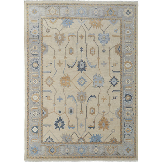 Karina Transitional & Botanical Rug - 90969G6F by Feizy in ivory, blue, tan. Made from wool in a unique style.