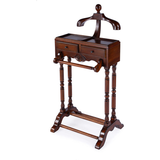 Petrov Clothing Valet Stand by Butler Specialty Company. Made from rubberwood and poplar hardwood solids, mdf, cherry veneer in a traditional style.