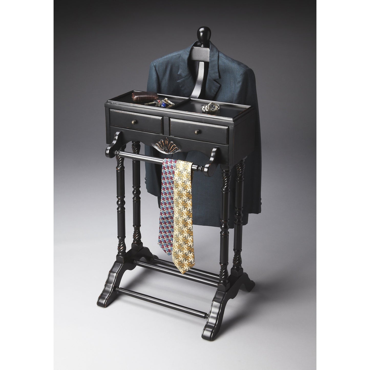 003 O-BUTLER-900111 | Additional Silo | Petrov Valet by Butler Specialty Company. Made from rubberwood, poplar hardwood solids, mdf, cherry veneer in a traditional style.