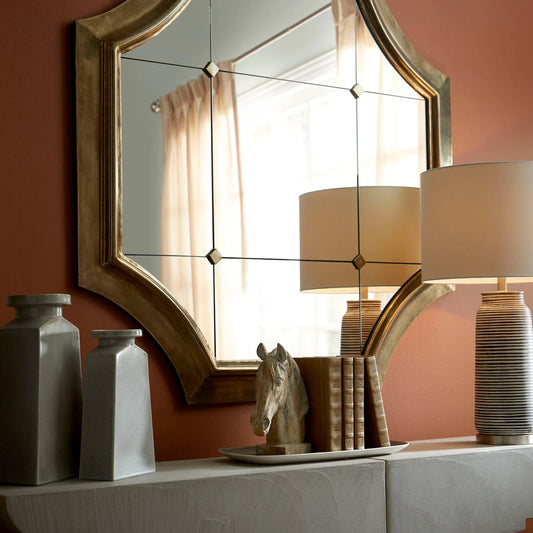 Vasco Mirror by Cyan Design in silver. Made from iron, mirrored glass in a traditional style.