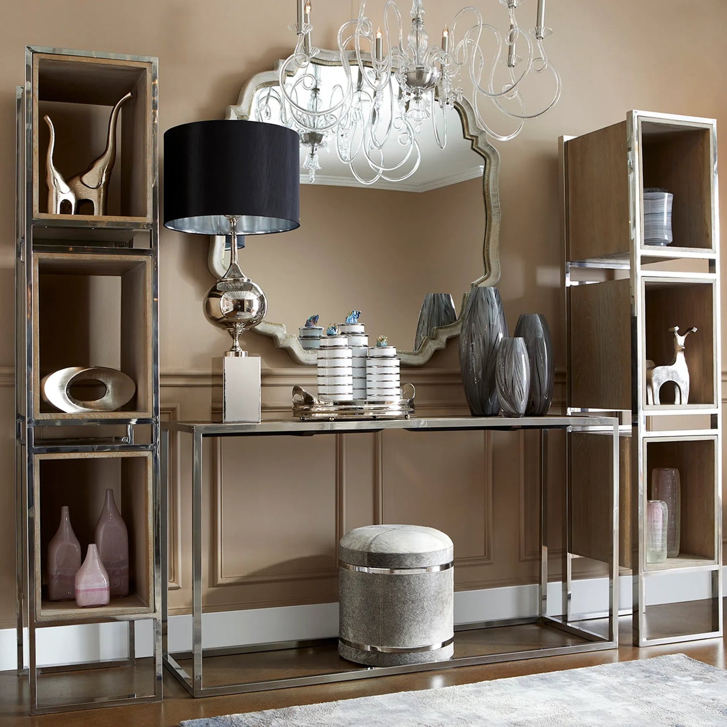 004 S-257705 | Lifestyle | Tower Container by Cyan Design in white. Made from ceramic, crystal in a modern style.