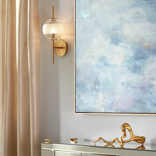 Drifting Gold Sculpture by Cyan Design in gold and gold leaf. Made from resin in a modern style.