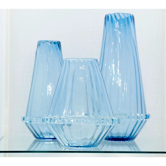 Blue Persuasio Vase by Cyan Design in blue. Made from glass in a modern style.