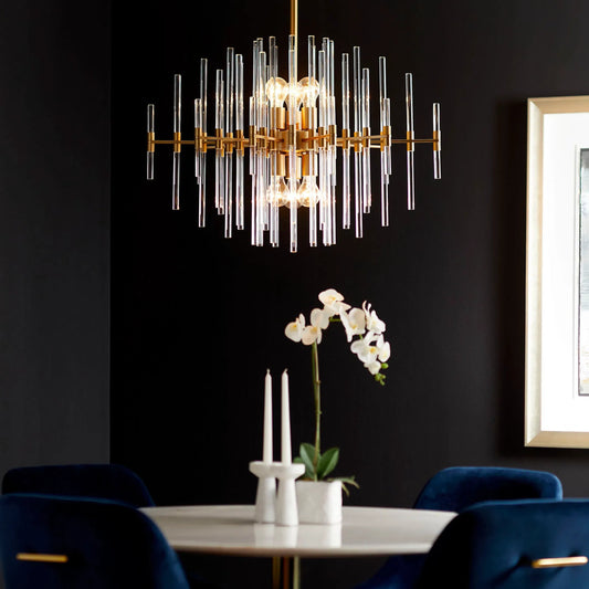 Quebec Oval Pendant by Cyan Design in aged brass. Made from iron, glass in a modern style.