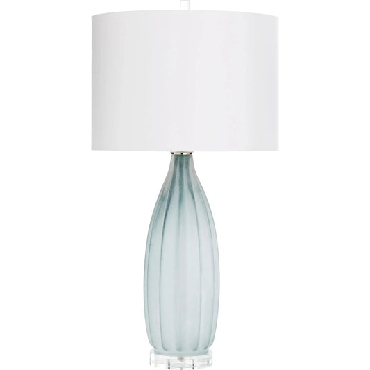 Blakemore Table Lamp by Cyan Design in gray. Made from glass with off white cotton shade in a modern style.