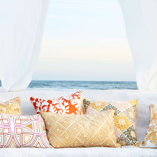 Davina Pillow Cover by Cyan Design in yellow, green. Made from cotton in a transitional style.