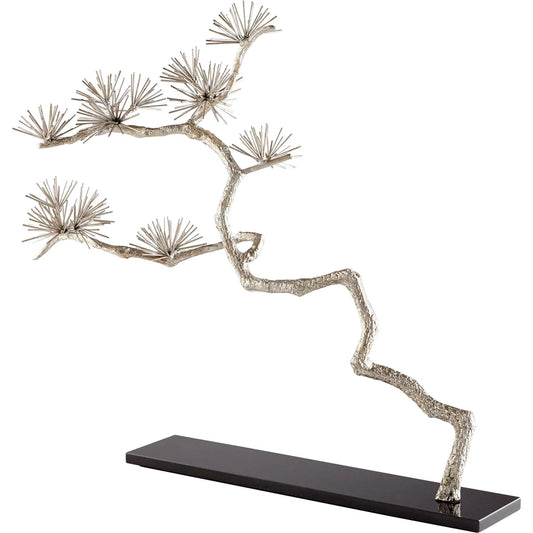 Holly Tree Sculpture by Cyan Design in silver leaf. Made from iron, granite in a modern style.