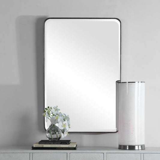 Aramis Silver Mirror by Uttermost in silver. Made from iron, glass, mdf in a modern style.