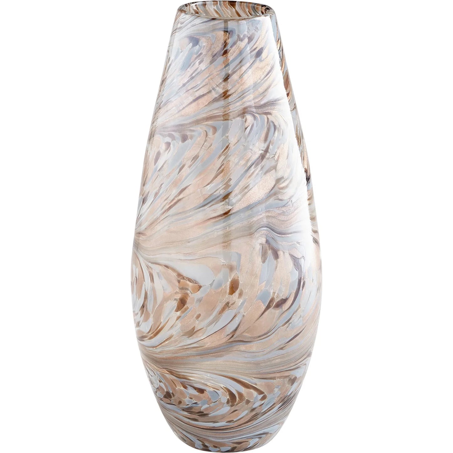 002 S-254927 | Primary Silo | Caravelas Vase by Cyan Design in metallic sand swirl. Made from glass in a modern style.