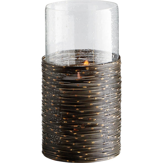 Tara Candleholder by Cyan Design in antique black. Made from iron, glass in a modern style.