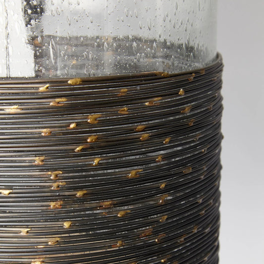 Tara Candleholder by Cyan Design in antique black. Made from iron, glass in a modern style.