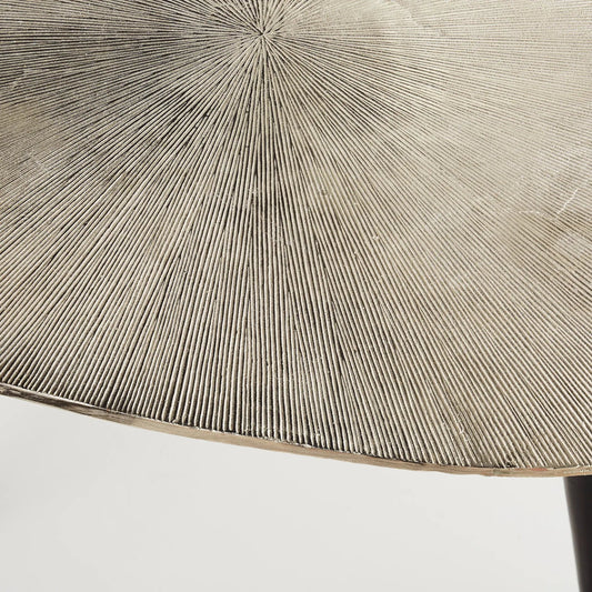 Triata Side Table by Cyan Design in raw nickel, bronze. Made from aluminum in a modern style.