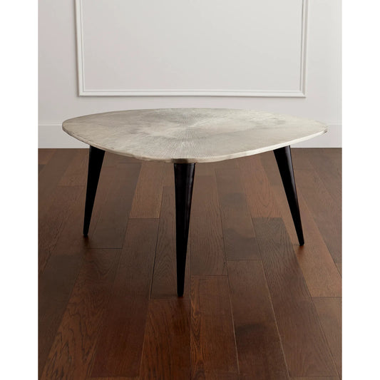 Triata Coffee Table by Cyan Design in raw nickel, bronze. Made from aluminum in a modern style.