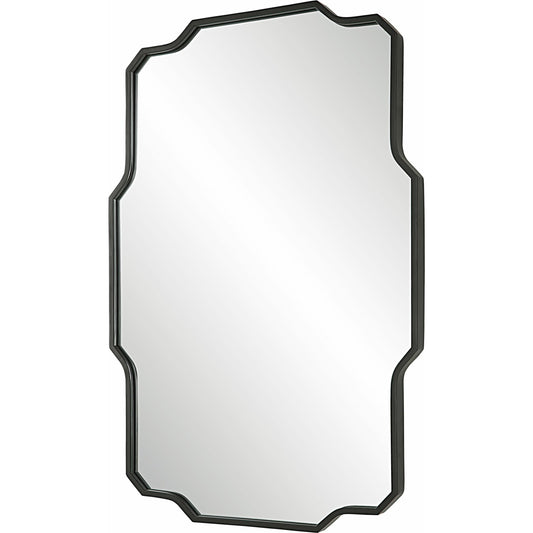 Casmus Wall Mirror by Uttermost in matte black. Made from iron, glass, mdf in a transitional style.
