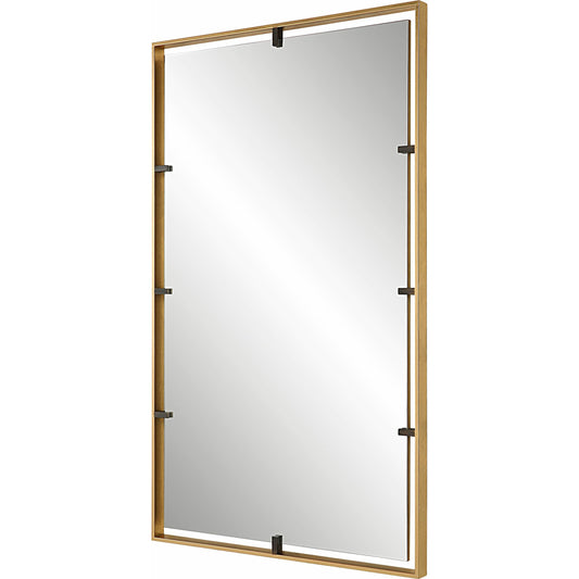 001 SI-1789776 | Primary Silo | Egon Wall Mirror by Uttermost in gold. Made from iron, glass, mdf in a traditional style.