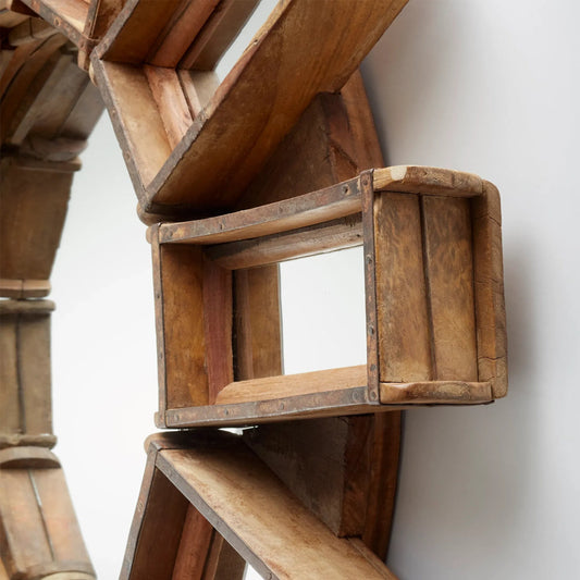 Zenobia Mirror by Cyan Design in rustic. Made from wood, mirrored glass in a rustic style.