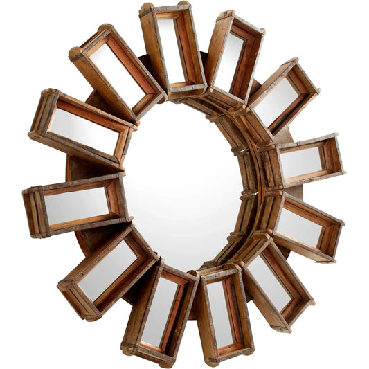 Zenobia Mirror by Cyan Design in rustic. Made from wood, mirrored glass in a rustic style.