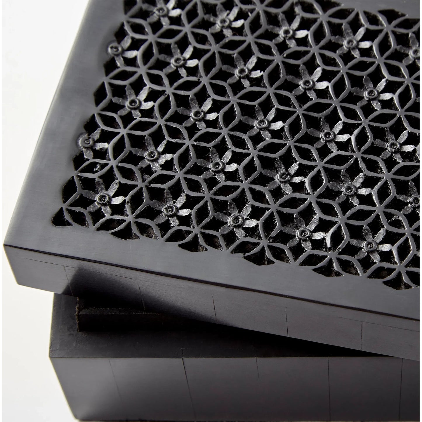 002 S-299848 | Closeup | Magnolia Container #2 by Cyan Design in black. Made from resin, wood in a modern style.