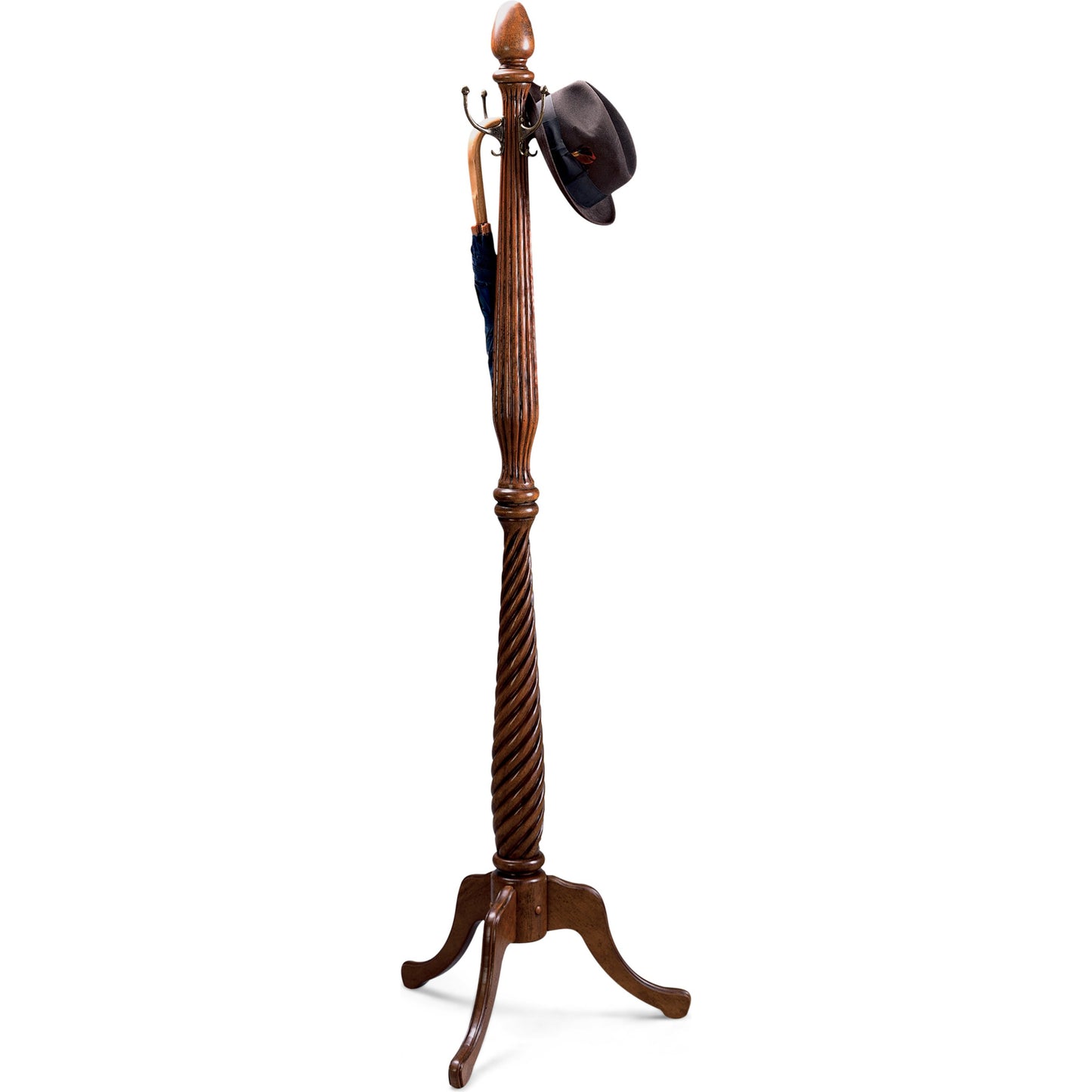 001 O-BUTLER-980024 | Additional Silo | Chambers Costumer by Butler Specialty Company in dark brown and plantation cherry. Made from rubberwood solids, antique brass plated hooks in a traditional style.