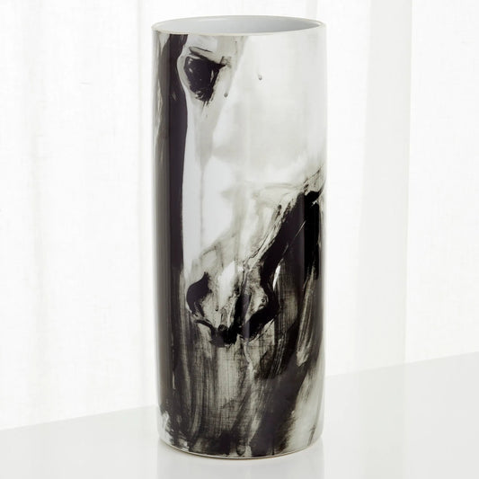 Stallion Vase by Cyan Design in black, white. Made from ceramic in a rustic style.