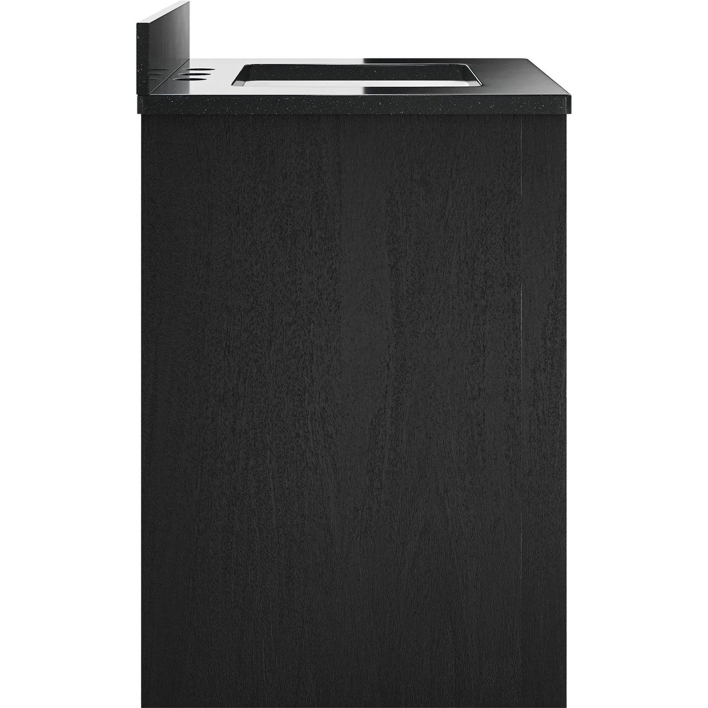 005 SI-2387060 | Additional Silo | Karlson 36" Vanity with Undermount Sink by Currey and Company in stained vellum, caviar black, faux bone. Made from oak solids, veneer, leather vellum, granite, vitreous china in a unique style.